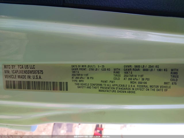 2025 JEEP WRANGLER 1C4PJXEN5SW587675 Photo 8