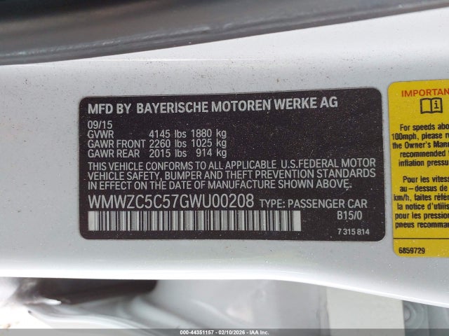 2016 MINI COUNTRYMAN WMWZC5C57GWU00208 Photo 8