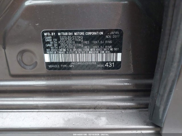 2018 MITSUBISHI OUTLANDER PHEV JA4J24A52JZ030768 Photo 8