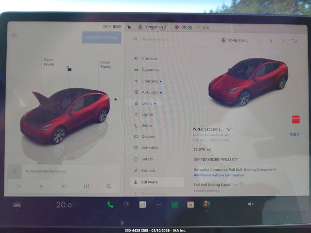 7SAYGDEE1PF838577 Tesla Model Y Awd/long Range Dual Motor All-wheel Drive