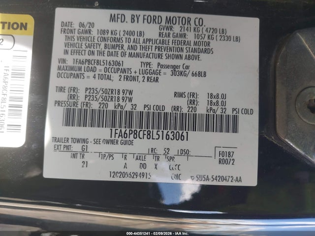 2020 FORD MUSTANG 1FA6P8CF8L5163061 Photo 8