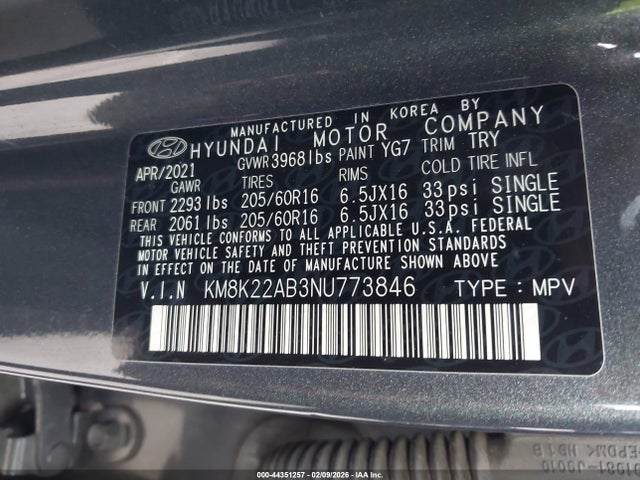 Hyundai Kona Se 2022 KM8K22AB3NU773846 Image 9