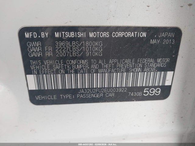 Mitsubishi LANCER ES 2014 JA32U2FU2EU003922 Image 9
