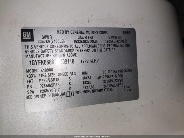 2007 CADILLAC ESCALADE ESV 1GYFK66887R209118 Photo 8