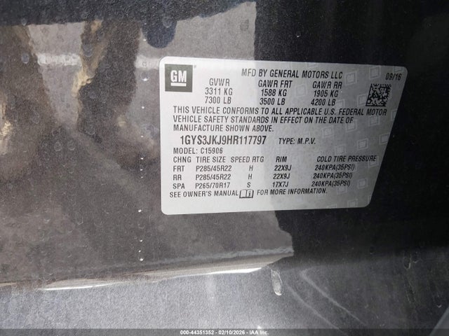 2017 CADILLAC ESCALADE ESV 1GYS3JKJ9HR117797 Photo 8