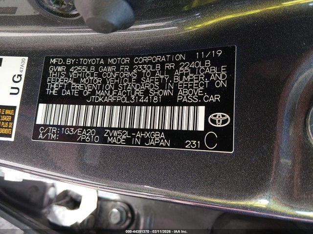 2020 TOYOTA PRIUS PRIME JTDKARFP0L3144181 Photo 8