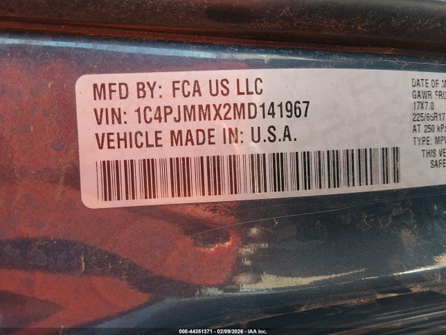 1C4PJMMX2MD141967 Jeep Cherokee Latitude Lux 4x4