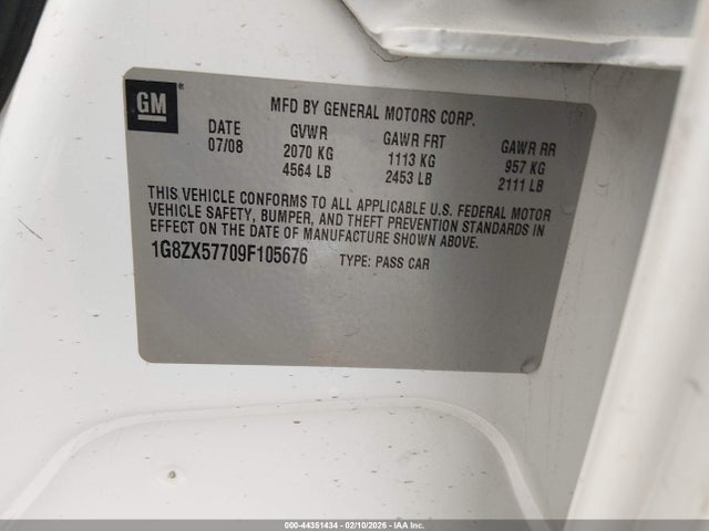 2009 SATURN AURA 1G8ZX57709F105676 Photo 8
