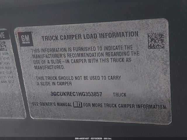 3GCUKREC1HG353857 Chevrolet Silverado 1500 2lt