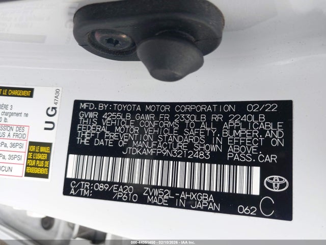 2022 TOYOTA PRIUS PRIME JTDKAMFP9N3212483 Photo 8