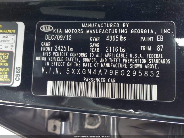 KIA OPTIMA EX 2014 5XXGN4A79EG295852 Image 9