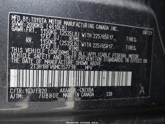 2021 TOYOTA RAV4 2T3H1RFV6MC157719 Photo 8