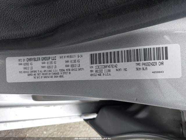 Aukcja sprzedaży 2015 Chrysler 200 C, vin: 1C3CCCCB0FN576142, numer aukcji: 44351512