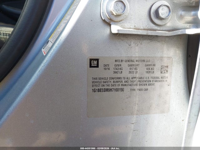 2017 CHEVROLET CRUZE 1G1BE5SM9H7168156 Photo 8
