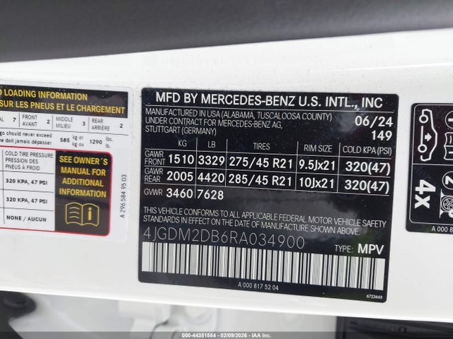 2024 MERCEDES-BENZ EQS 450 SUV 4JGDM2DB6RA034900 Photo 8
