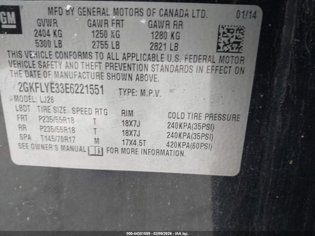 GMC Terrain Slt-2 2014 2GKFLYE33E6221551 Image 9