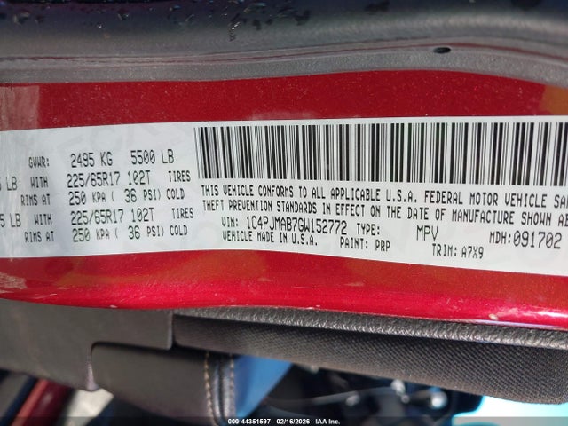Jeep Cherokee Sport 2016 1C4PJMAB7GW152772 Image 9