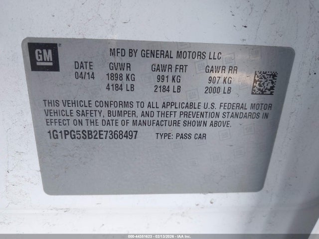 1G1PG5SB2E7368497 Chevrolet CRUZE LTZ