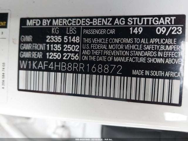 W1KAF4HB8RR168872 Mercedes-Benz C 300