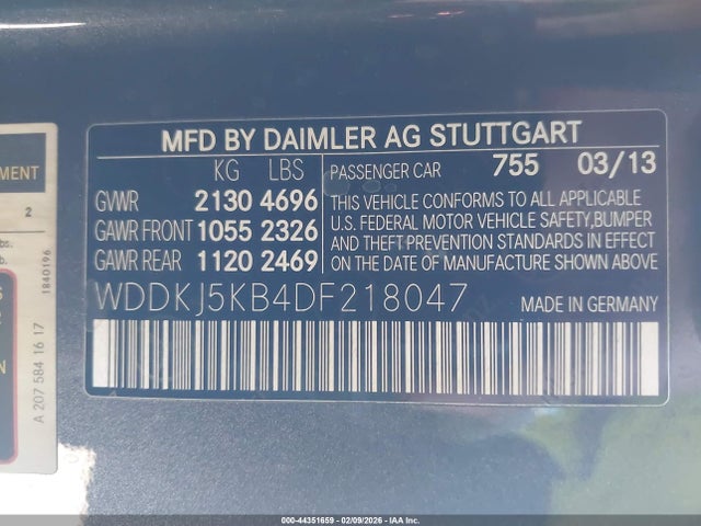 Aukcja sprzedaży 2013 Mercedes-benz E 350, vin: WDDKJ5KB4DF218047, numer aukcji: 44351659