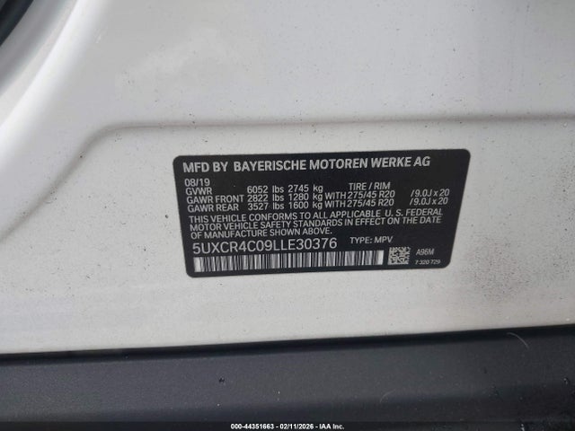 5UXCR4C09LLE30376 BMW X5 Sdrive40i