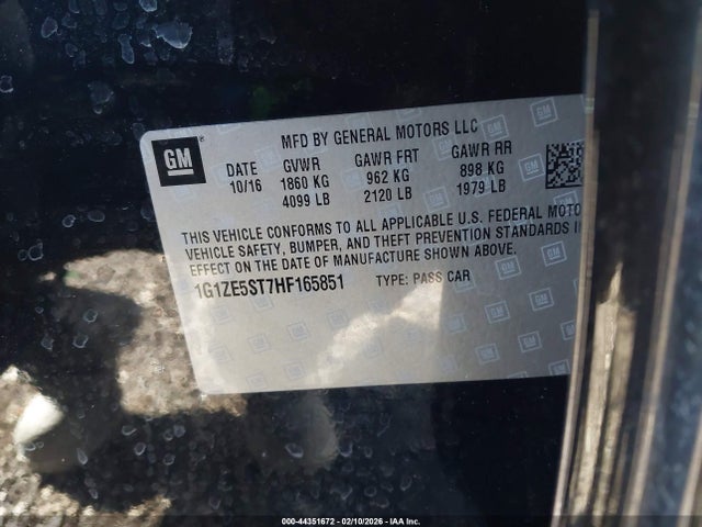 1G1ZE5ST7HF165851 Chevrolet MALIBU 1LT