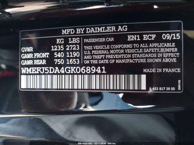 WMEFJ5DA4GK068941 Smart Fortwo Passion