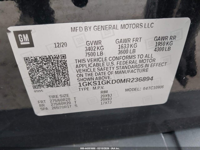 2021 GMC YUKON XL 1GKS1GKD0MR236894 Photo 8
