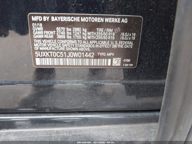 Auction sale of the 2018 Bmw X5 Edrive Xdrive40e Iperformance, vin: 5UXKT0C51J0W01442, lot number: 44351697