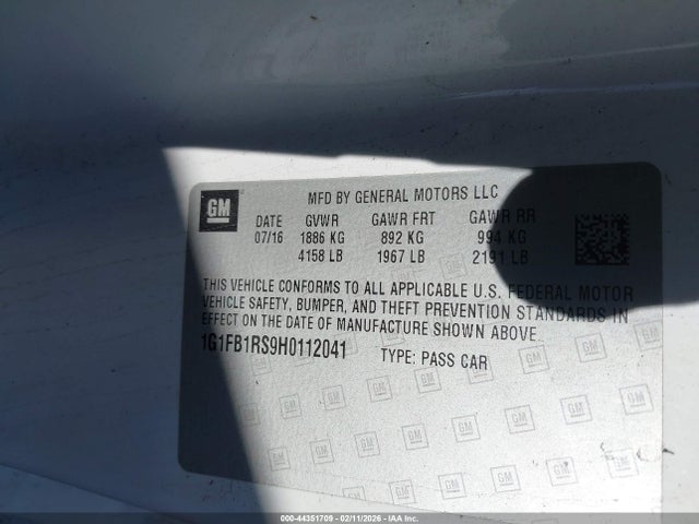 2017 CHEVROLET CAMARO 1G1FB1RS9H0112041 Photo 8