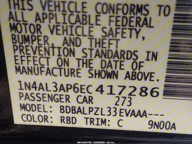 Nissan ALTIMA 2.5 2014 1N4AL3AP6EC417286 Image 9