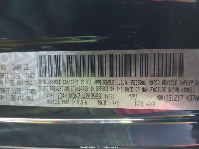 Продаж на аукціоні авто 2018 Jeep Wrangler Unlimited Sport S 4x4, vin: 1C4HJXDN7JW203996, номер лоту: 44351808