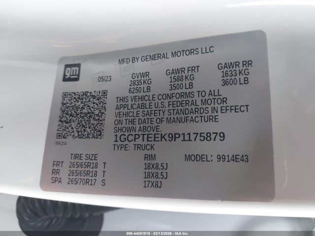 1GCPTEEK9P1175879 Chevrolet Colorado 4wd Short Box Trail Boss