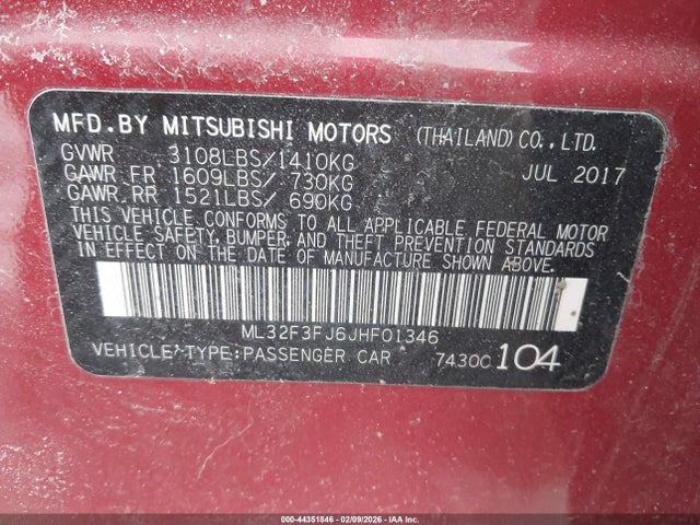 2018 MITSUBISHI MIRAGE G4 ML32F3FJ6JHF01346 Photo 8