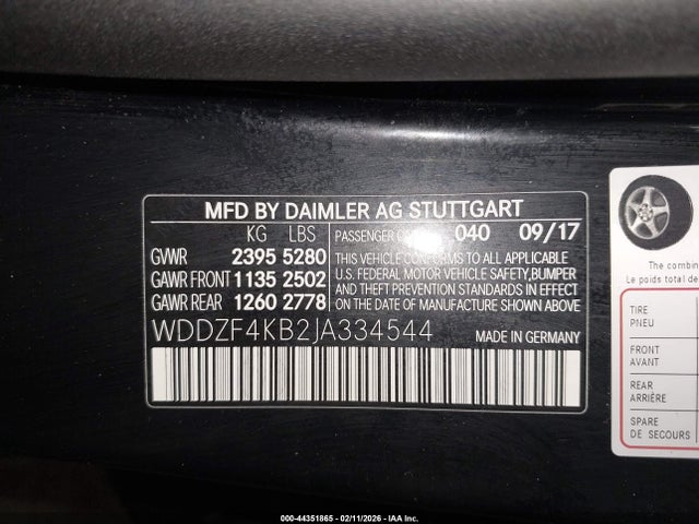Продажа на аукционе авто 2018 Mercedes-benz E 300 4matic, vin: WDDZF4KB2JA334544, номер лота: 44351865