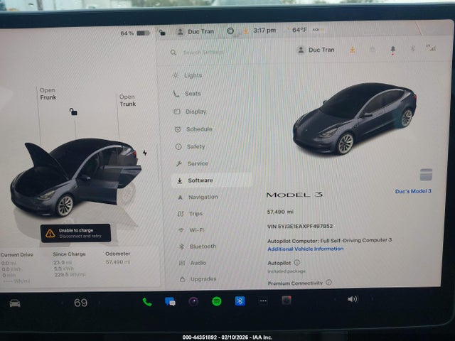 2023 TESLA MODEL 3 5YJ3E1EAXPF497852 Photo 6
