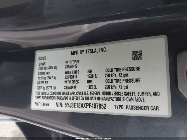 2023 TESLA MODEL 3 5YJ3E1EAXPF497852 Photo 8