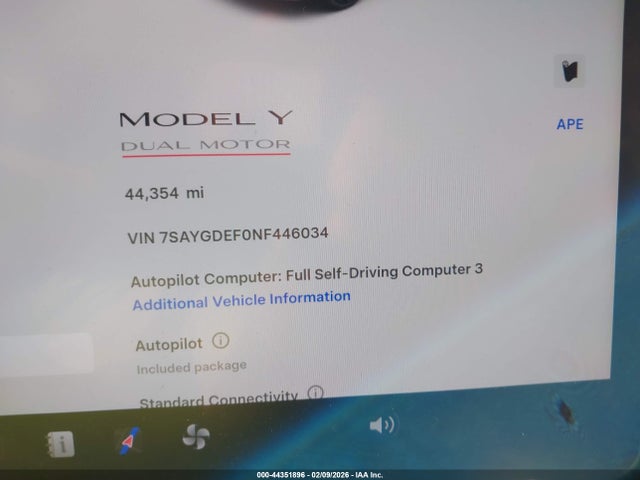 2022 TESLA MODEL Y 7SAYGDEF0NF446034 Photo 6