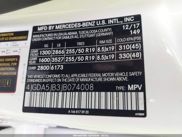 Mercedes-Benz GLE 350 2018 4JGDA5JB3JB074008 Image 9
