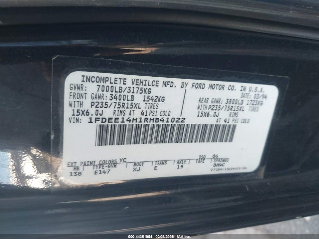 1994 FORD ECONOLINE 1FDEE14H1RHB41022 Photo 8