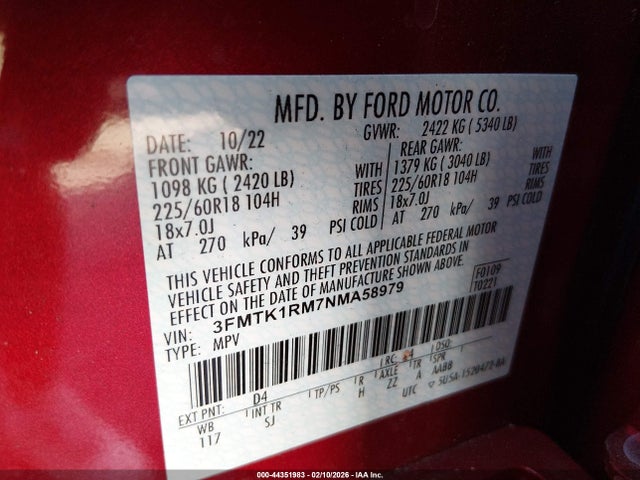 2022 FORD MUSTANG MACH-E 3FMTK1RM7NMA58979 Photo 8