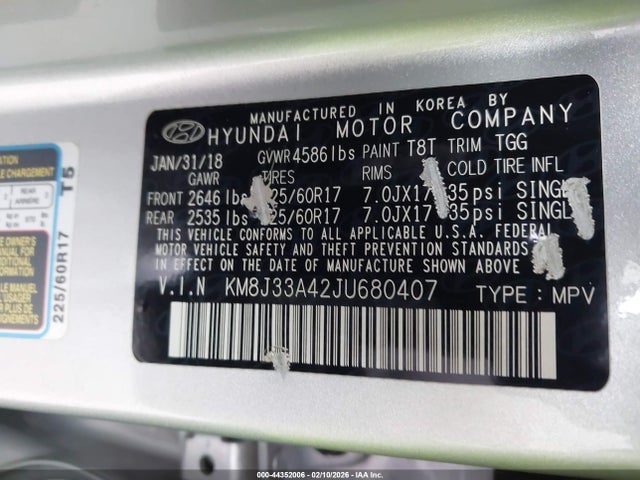 2018 HYUNDAI TUCSON KM8J33A42JU680407 Photo 8