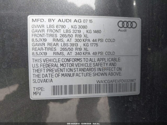 2015 AUDI Q7 WA1CGAFEXFD032967 Photo 8