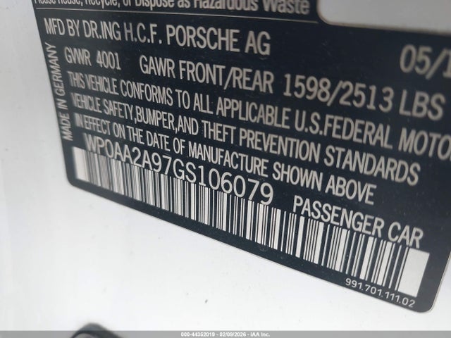 2016 PORSCHE 911 WP0AA2A97GS106079 Photo 8