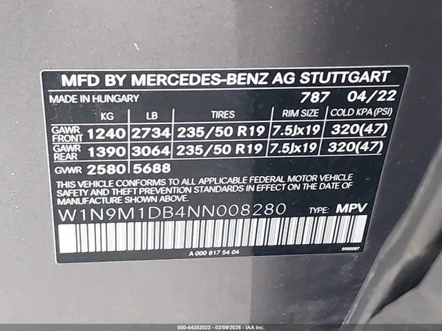 2022 MERCEDES-BENZ EQB 350 SUV W1N9M1DB4NN008280 Photo 8