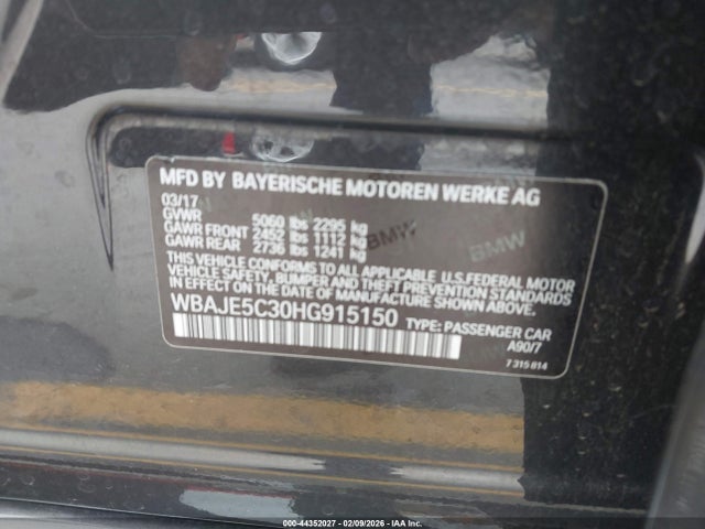2017 BMW 540I WBAJE5C30HG915150 Photo 8