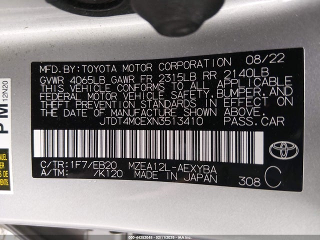 JTDT4MCEXN3513410 Toyota Corolla Xse