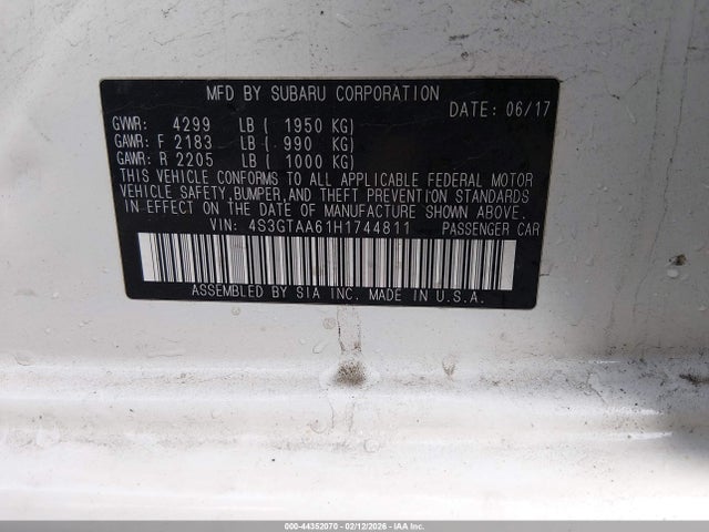 4S3GTAA61H1744811 Subaru Impreza 2.0i