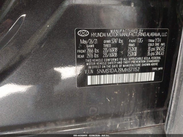 Hyundai Santa Fe Se 2021 5NMS1DAJ9MH371152 Image 9