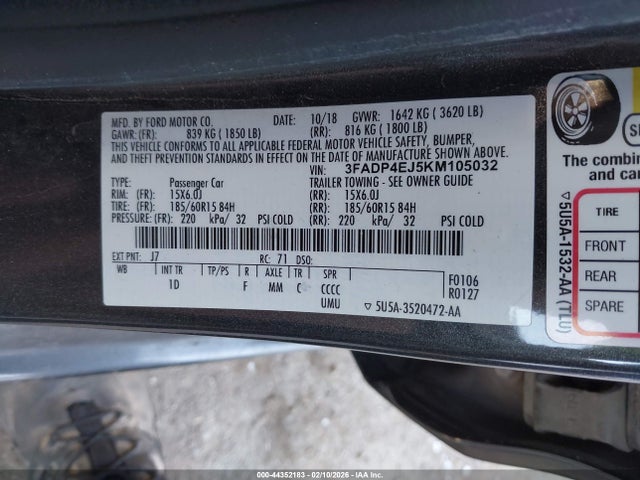 2019 FORD FIESTA 3FADP4EJ5KM105032 Photo 8